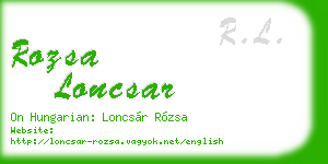 rozsa loncsar business card