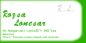 rozsa loncsar business card